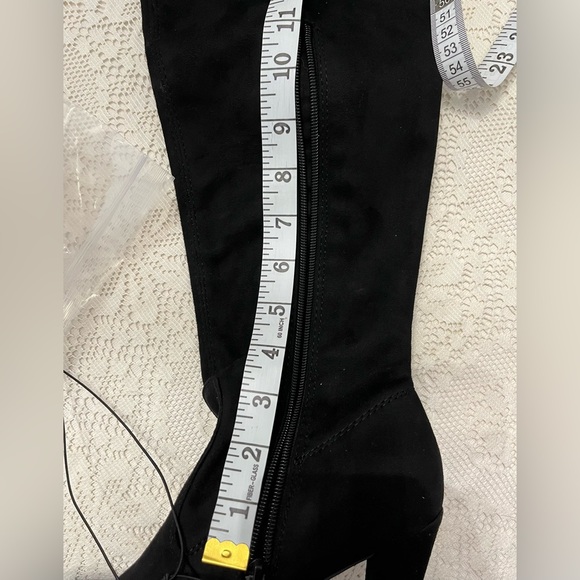 Mossimo Mariah Over The Knee Tall Black Microsuede Fashion Boots with Ties NEW! - Picture 8 of 8